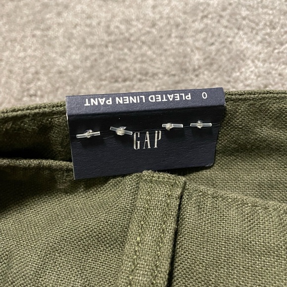 NEW Gap Pleated Linen Pants Women’s Size 0 Olive Wide Leg High Rise - Picture 3 of 12